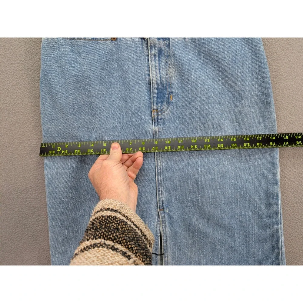 Vintage GAP Denim Midi‎ Skirt Size 6 Short Rivet Cotton 90s Classic Retro Slit